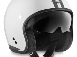 CASCO JET MOTO GUZZI BLANCO CON LINEAS -TALLA L